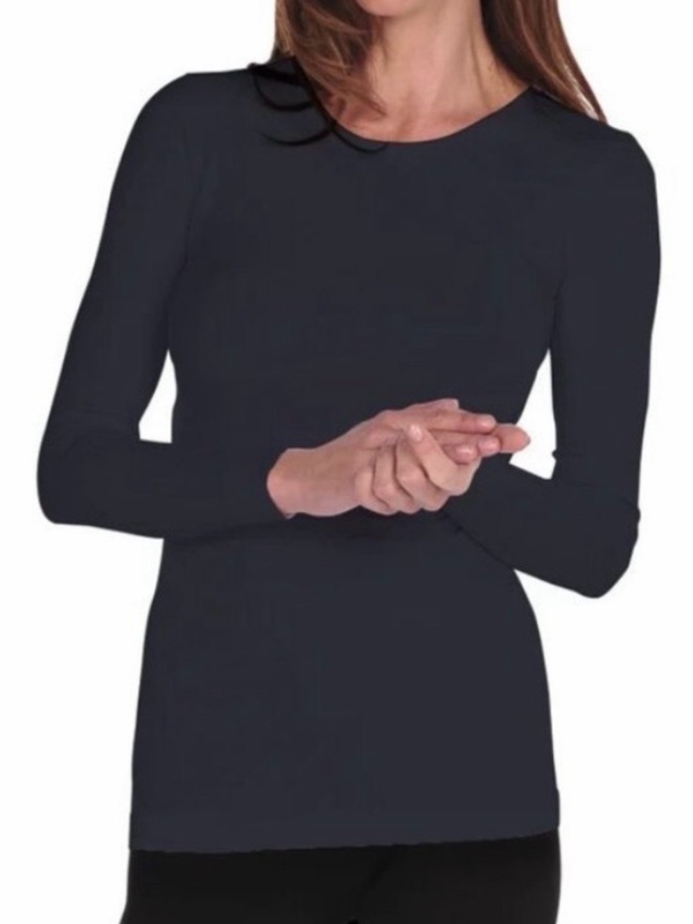 TEES by TINA Classic Long Sleeve Crewneck Shirt - Black, One Size Fits Most